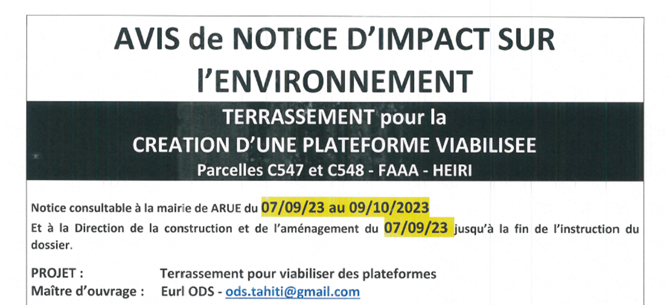 ÉTUDE D'IMPACT SUR L'ENVIRONNEMENT